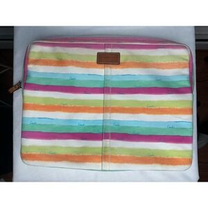 Coach Computer Laptop Sleeve Bag 11 X 14 X 2 Hamptons Watercolor Stripe